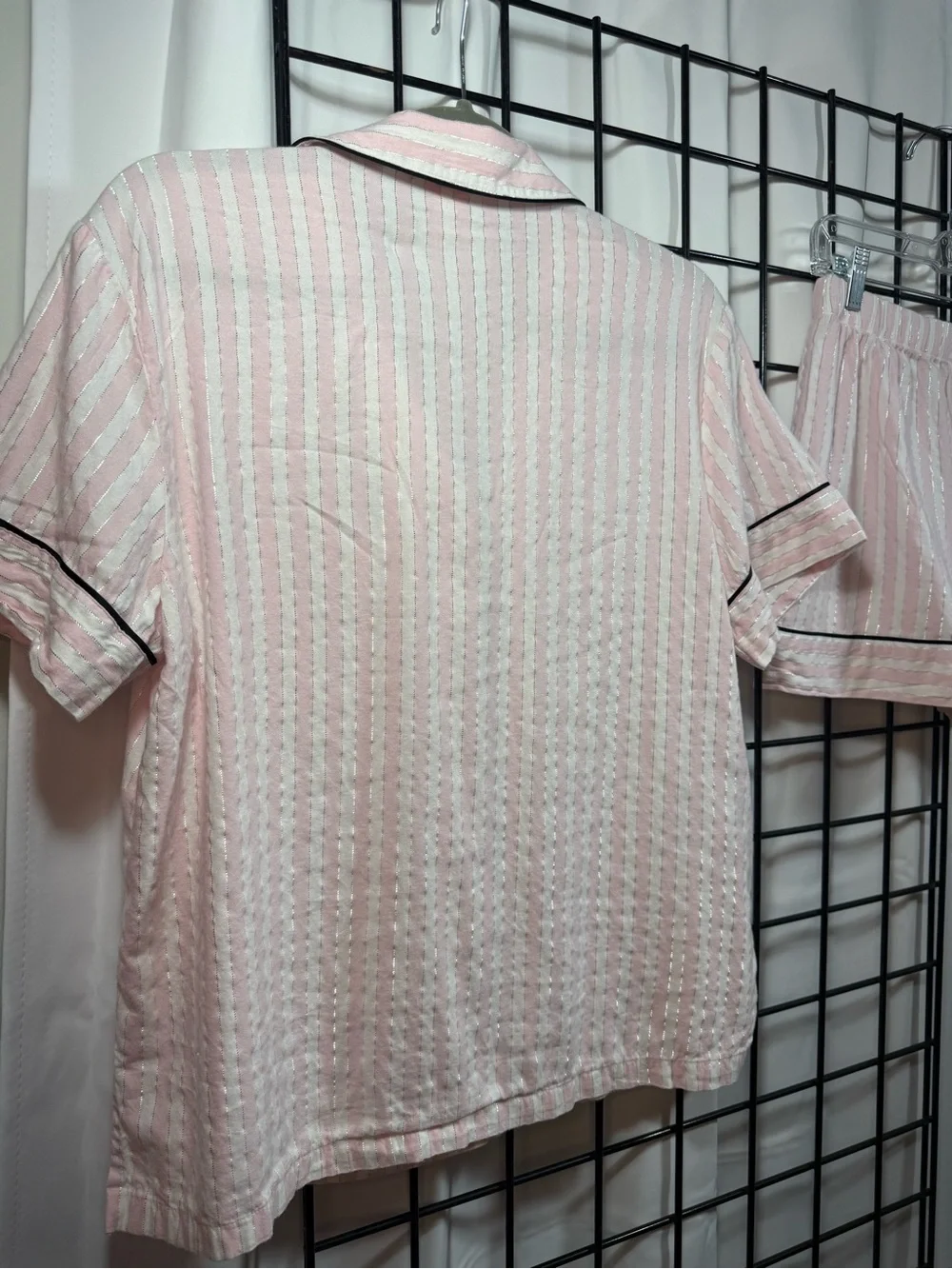 Victorias Secret Pink Stripe Short Pajama Set with Black Trim - Picture 9 of 10